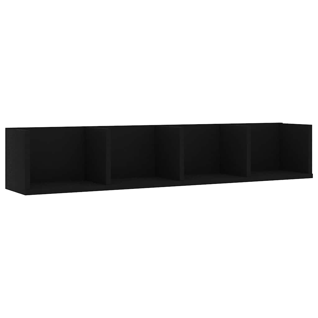 CD Wall Shelf Black 100x18x18 cm Engineered Wood