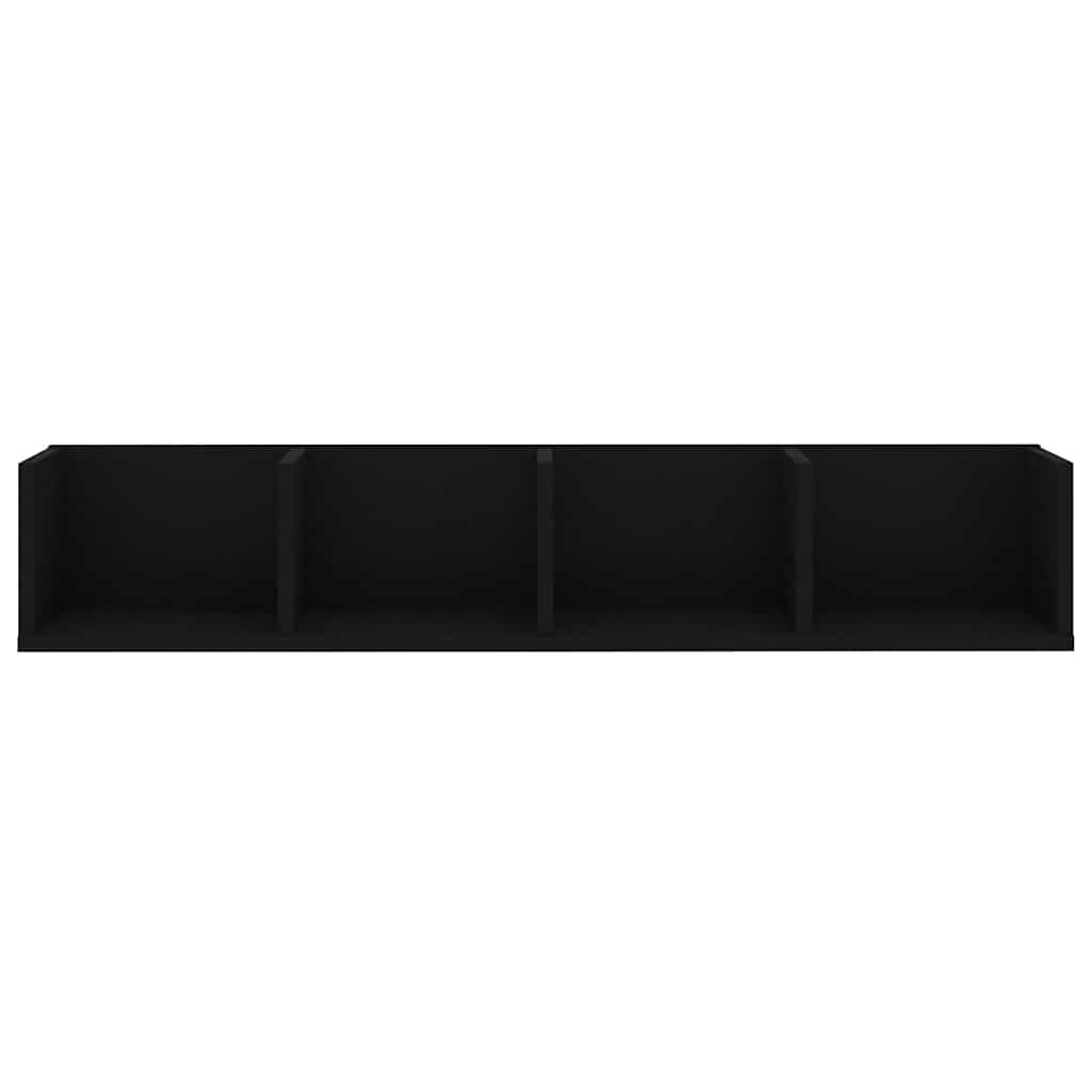 CD Wall Shelf Black 100x18x18 cm Engineered Wood