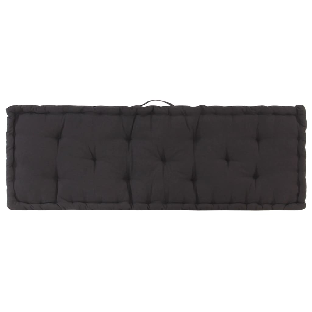 Pallet Floor Cushion Cotton 120x40x7 cm Black