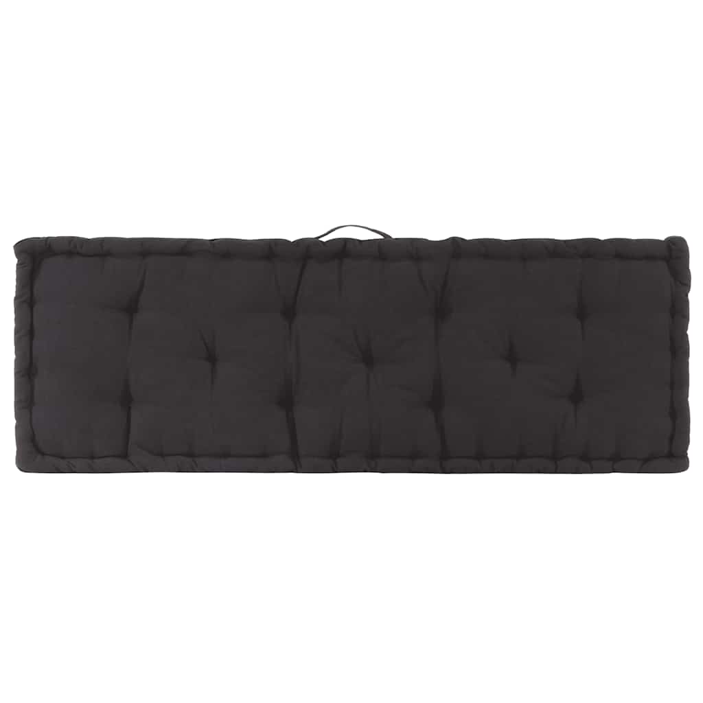 Pallet Floor Cushion Cotton 120x40x7 cm Black