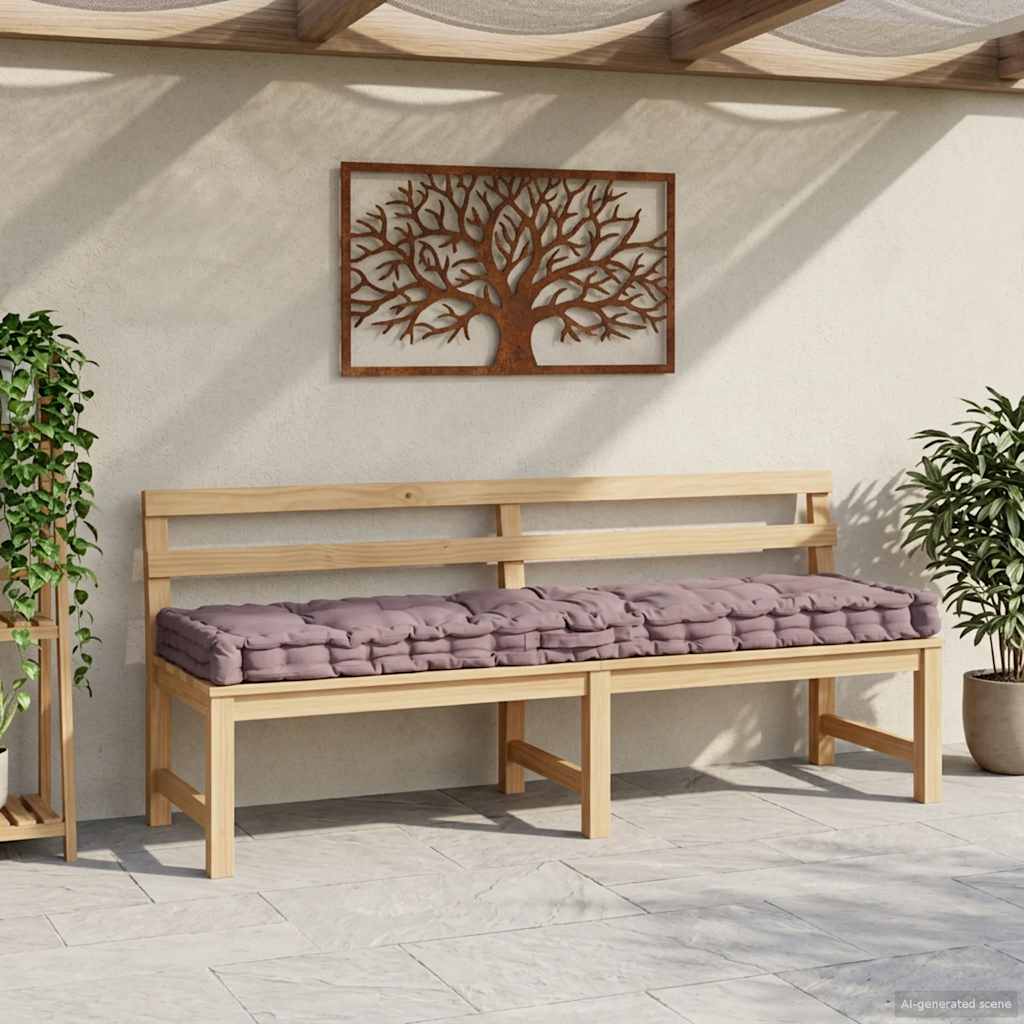 Pallet Floor Cushion Cotton 120x40x7 cm Taupe