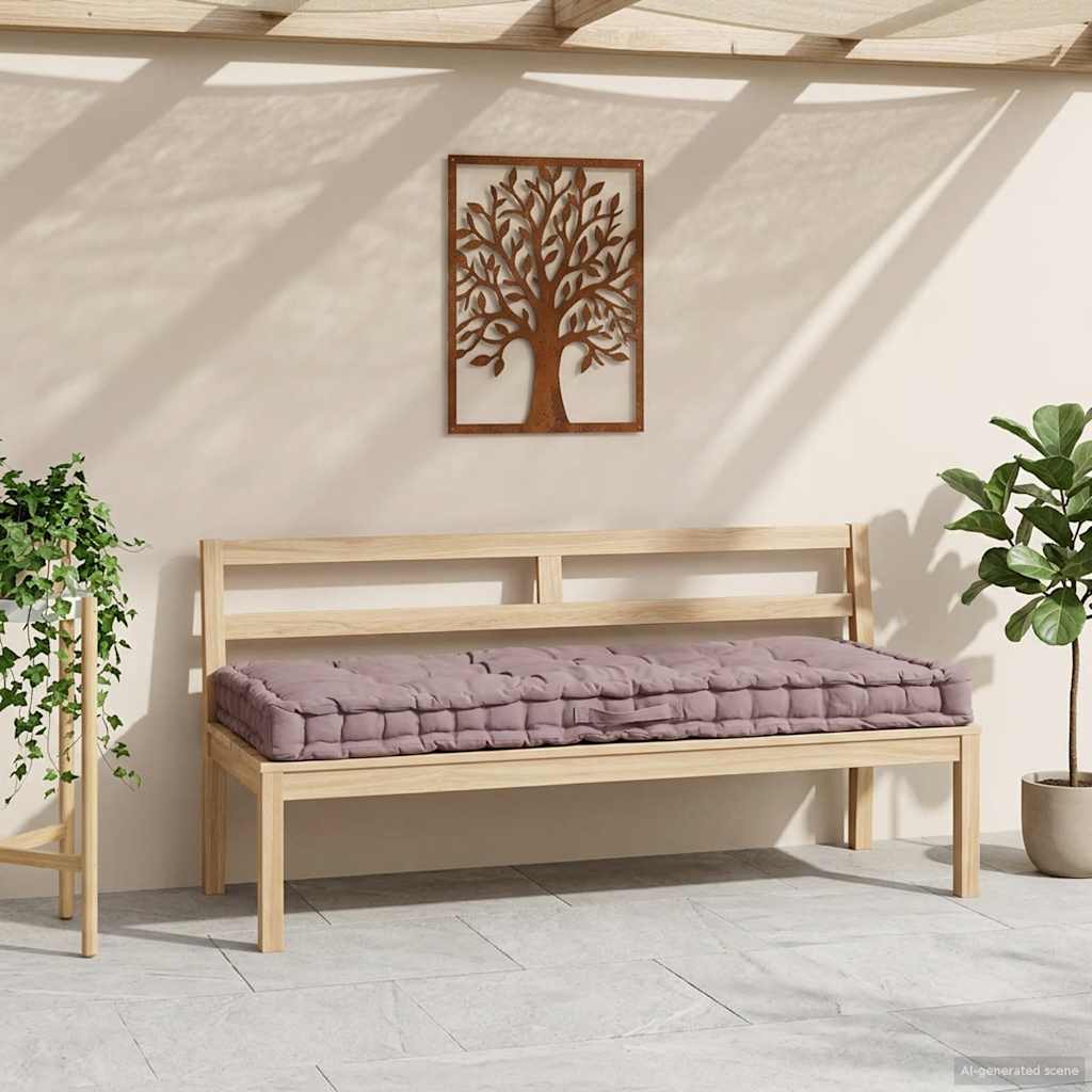 Pallet Floor Cushion Cotton 120x80x10 cm Taupe