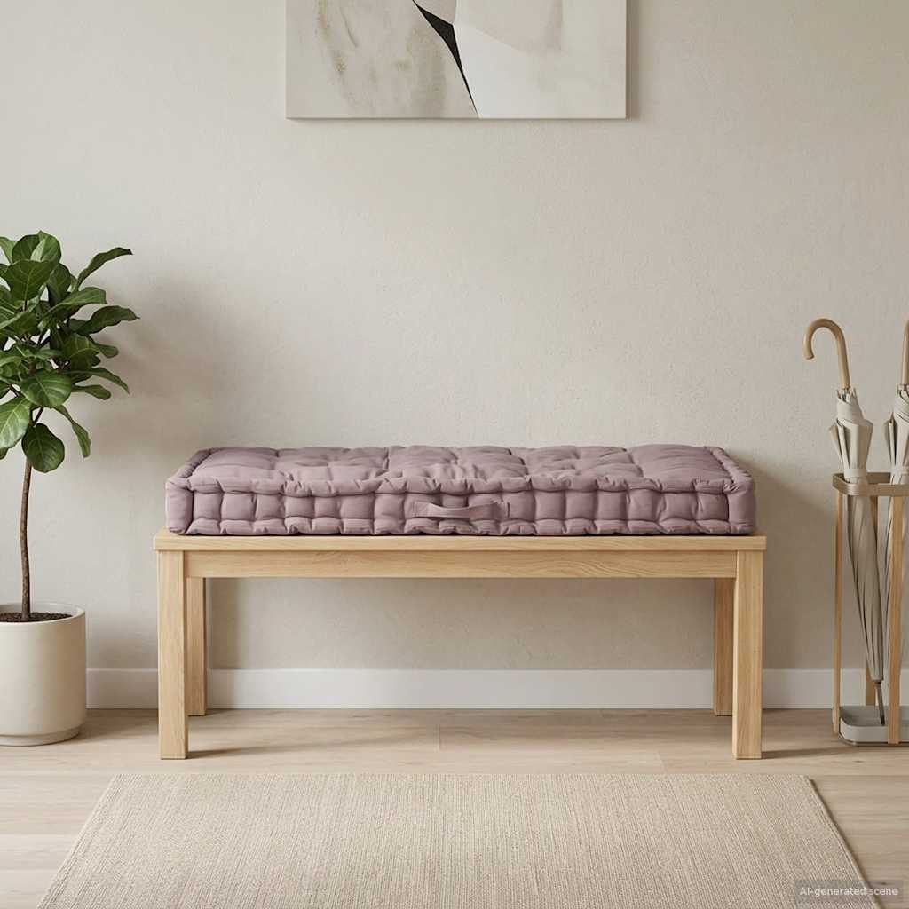 Pallet Floor Cushion Cotton 120x80x10 cm Taupe