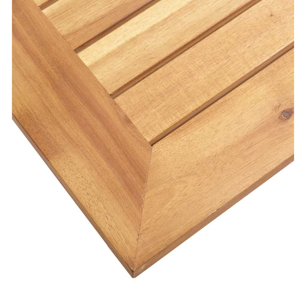Garden Dining Table 150x150x75 cm Solid Acacia Wood and Stainless Steel