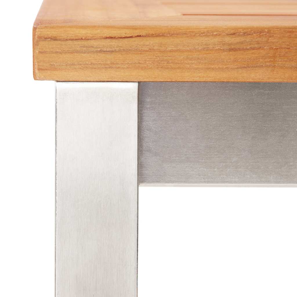 Bar Table 120x60x105 cm Solid Acacia Wood and Stainless Steel