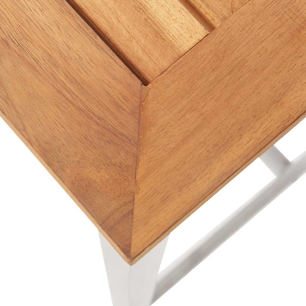 Bar Table 120x60x105 cm Solid Acacia Wood and Stainless Steel