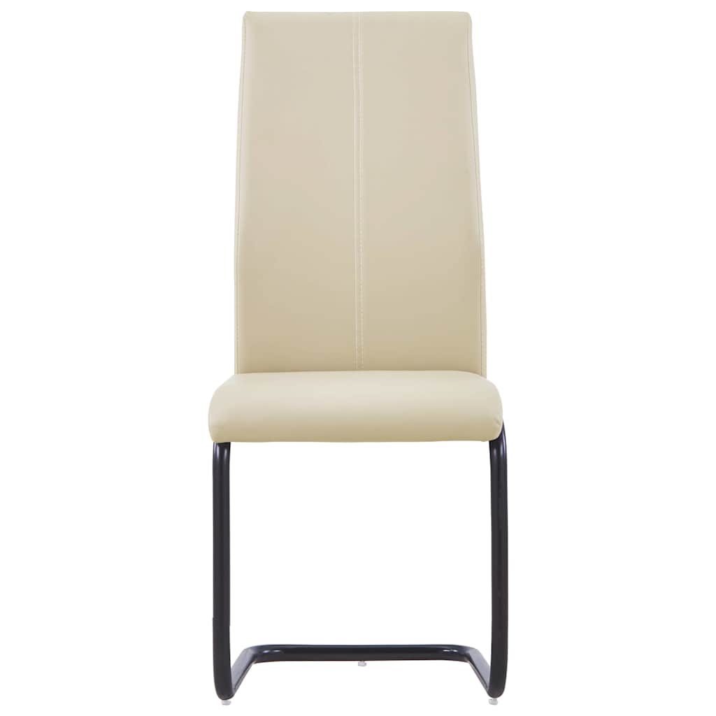 Cantilever Dining Chairs 6 pcs Cappuccino Faux Leather