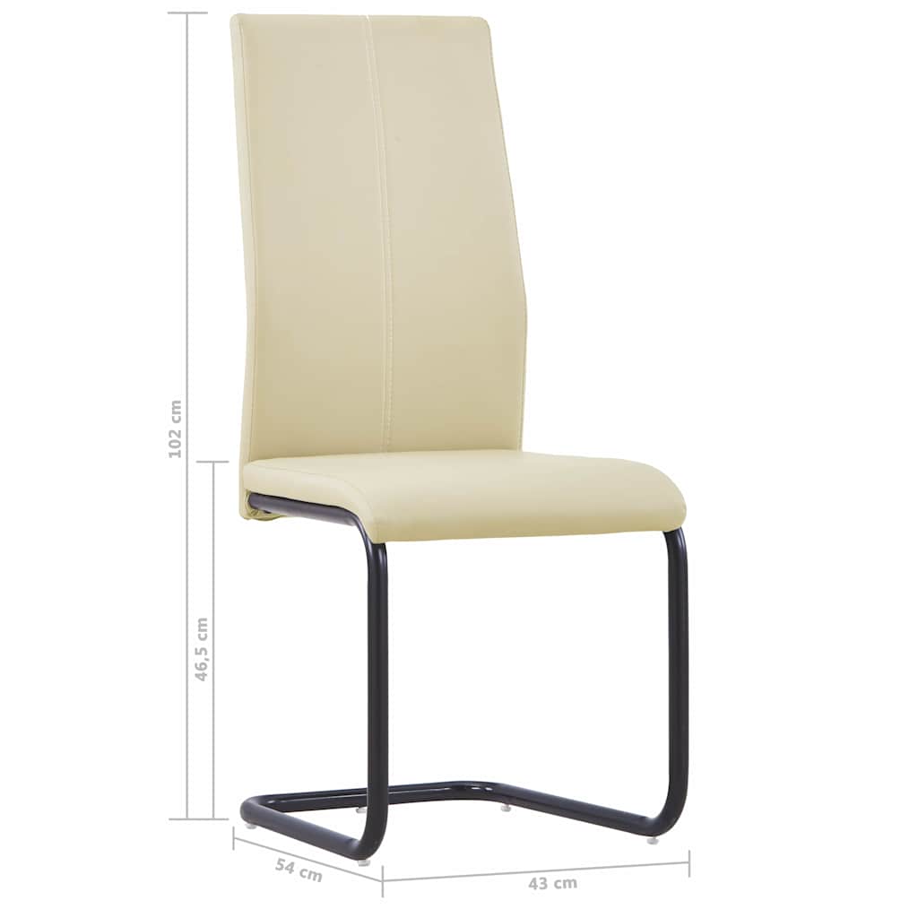Cantilever Dining Chairs 6 pcs Cappuccino Faux Leather