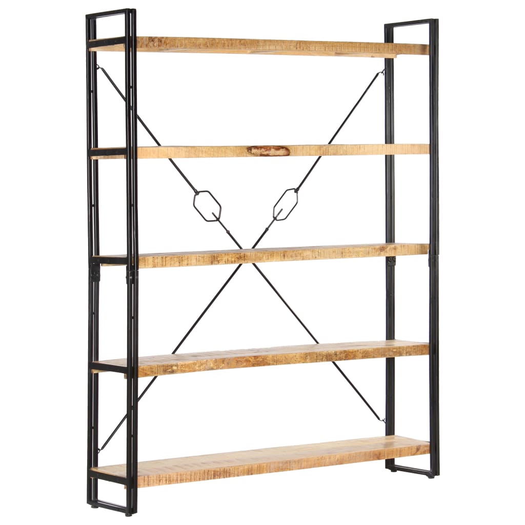 5-Tier Bookcase 140x30x180 cm Solid Mango Wood