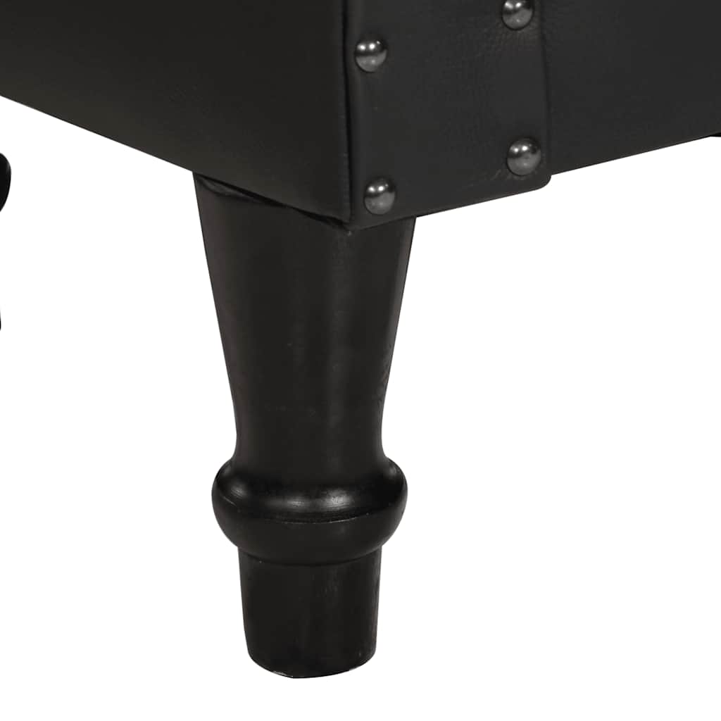 Tub Chair Black Real Leather