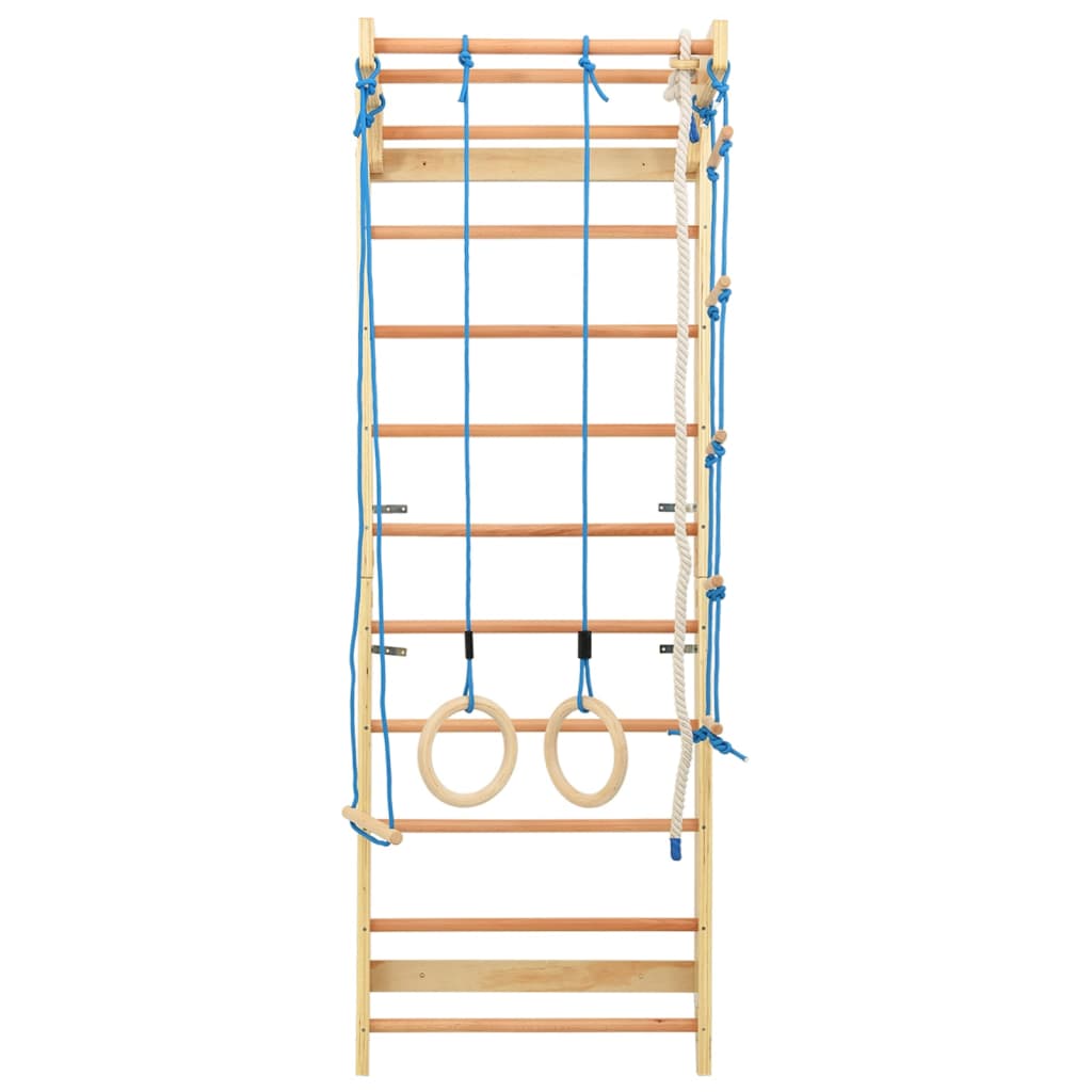 Indoor Climbing Playset with Ladders Rings Wood
