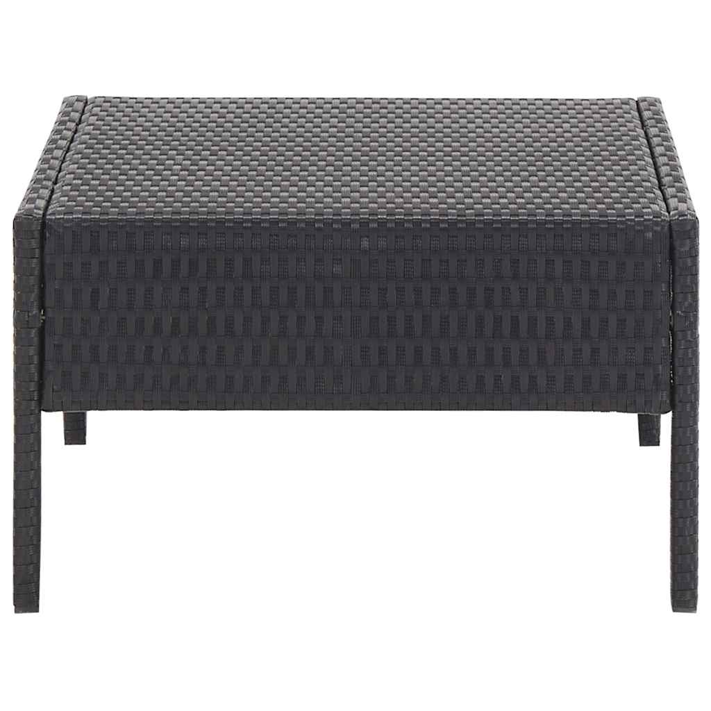 6 Piece Garden Lounge Set with Cushions Poly Rattan Black