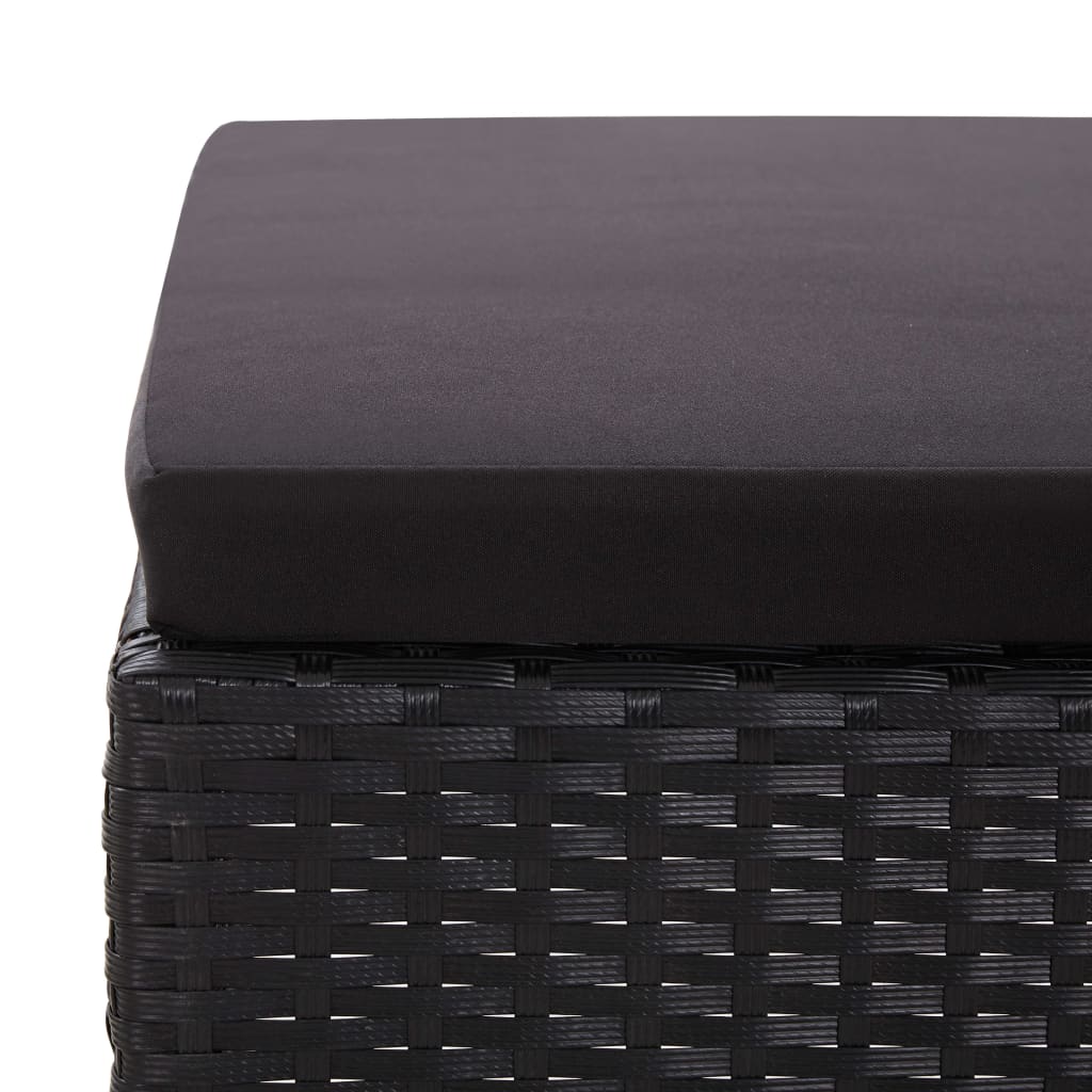3 Piece Garden Lounge Set with Cushions Poly Rattan Black