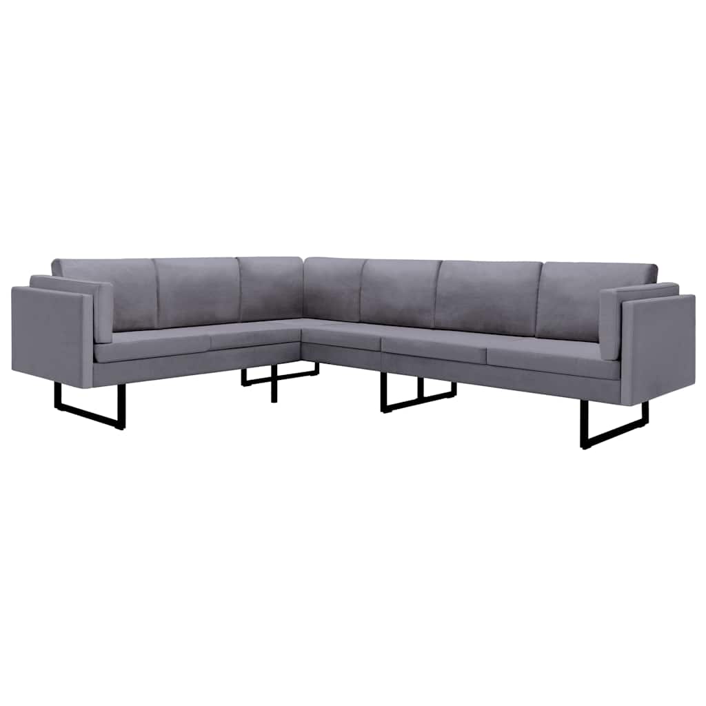 Corner Sofa Light Grey Fabric