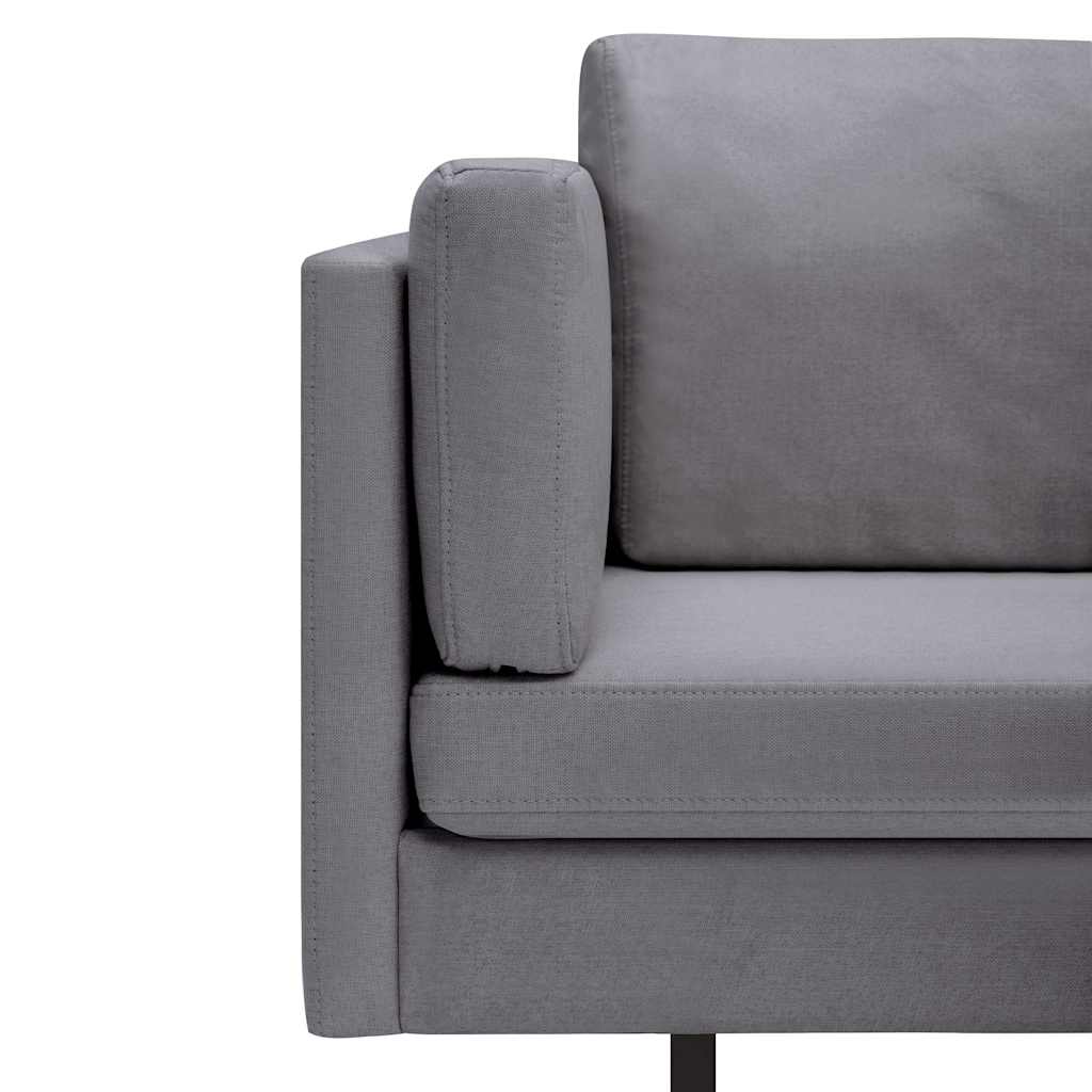 Corner Sofa Light Grey Fabric