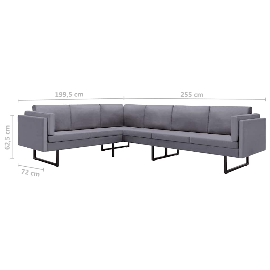 Corner Sofa Light Grey Fabric