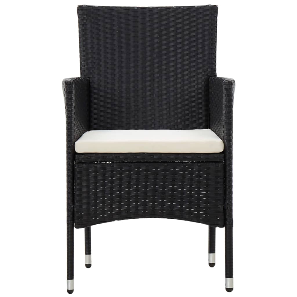 5 Piece Garden Lounge Set With Cushions Poly Rattan Black