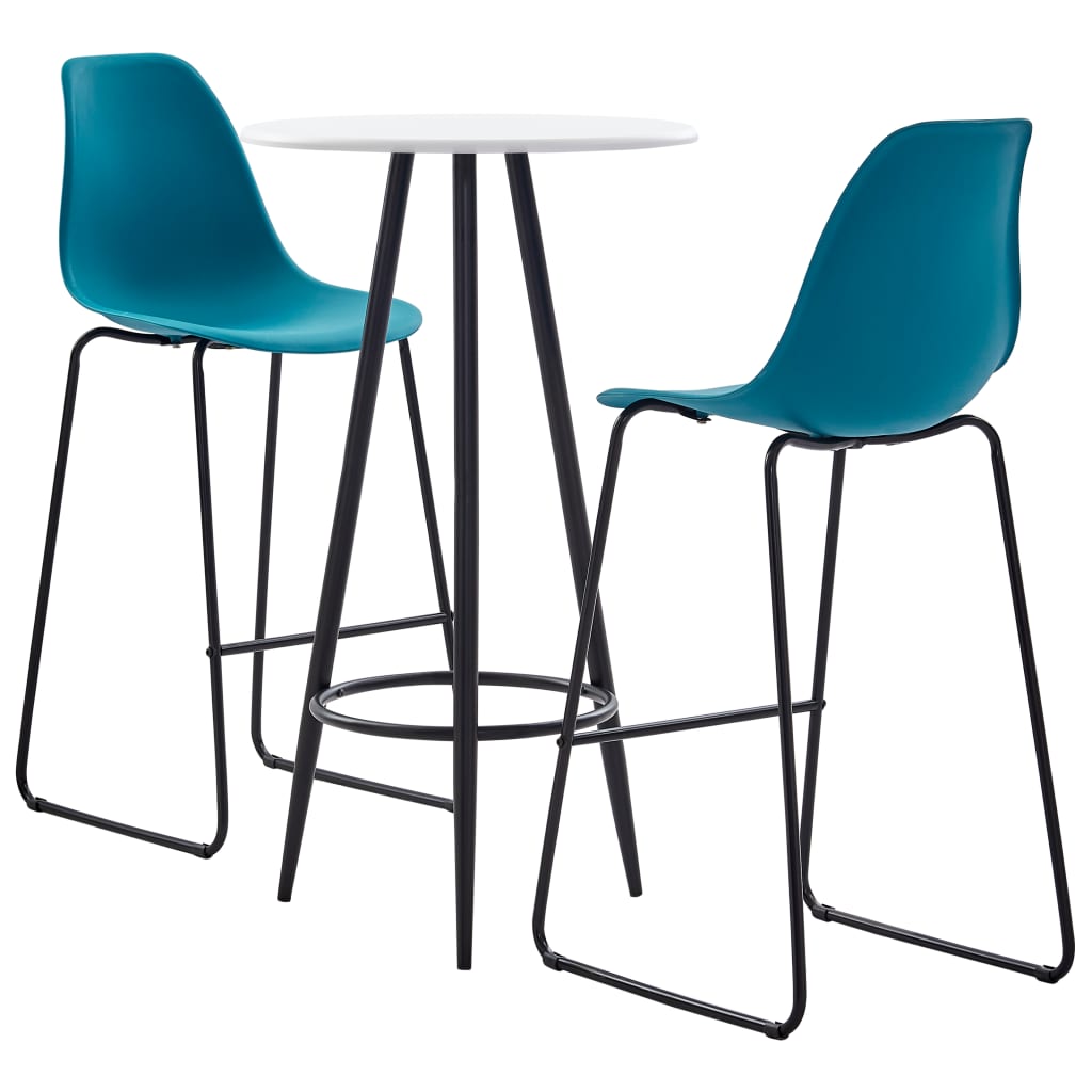 3 Piece Bar Set Plastic Turquoise
