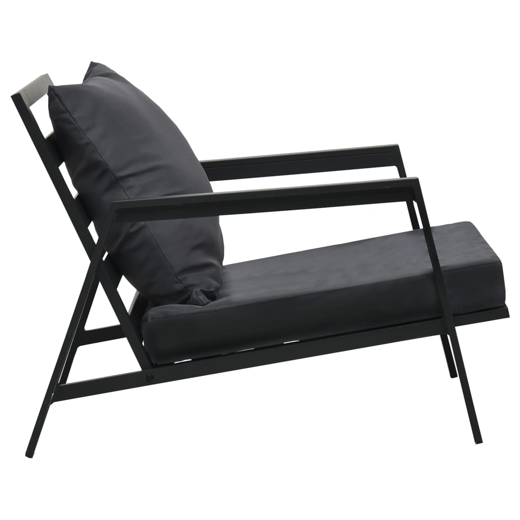 Garden Sofa with Cushions Dark Grey Aluminium