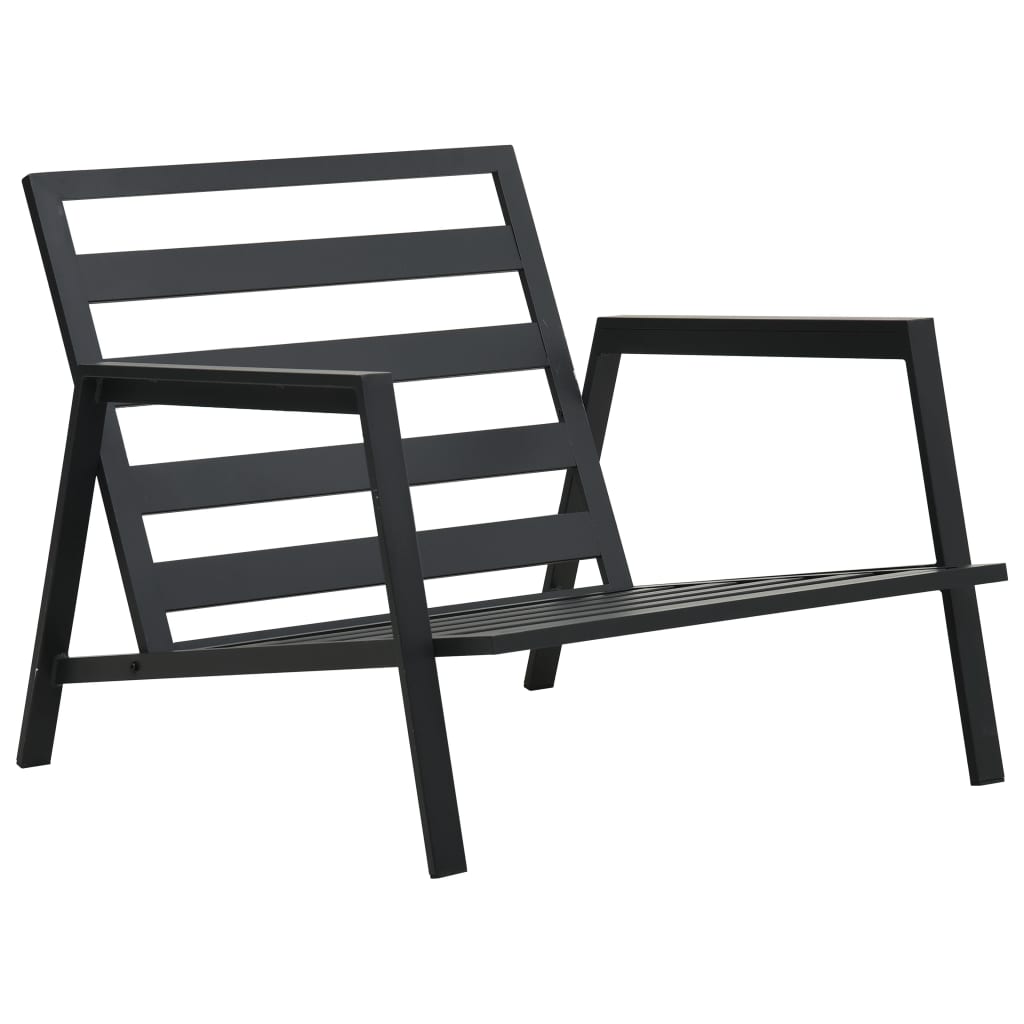 5 Piece Garden Lounge Set with Cushions Aluminium Dark Grey