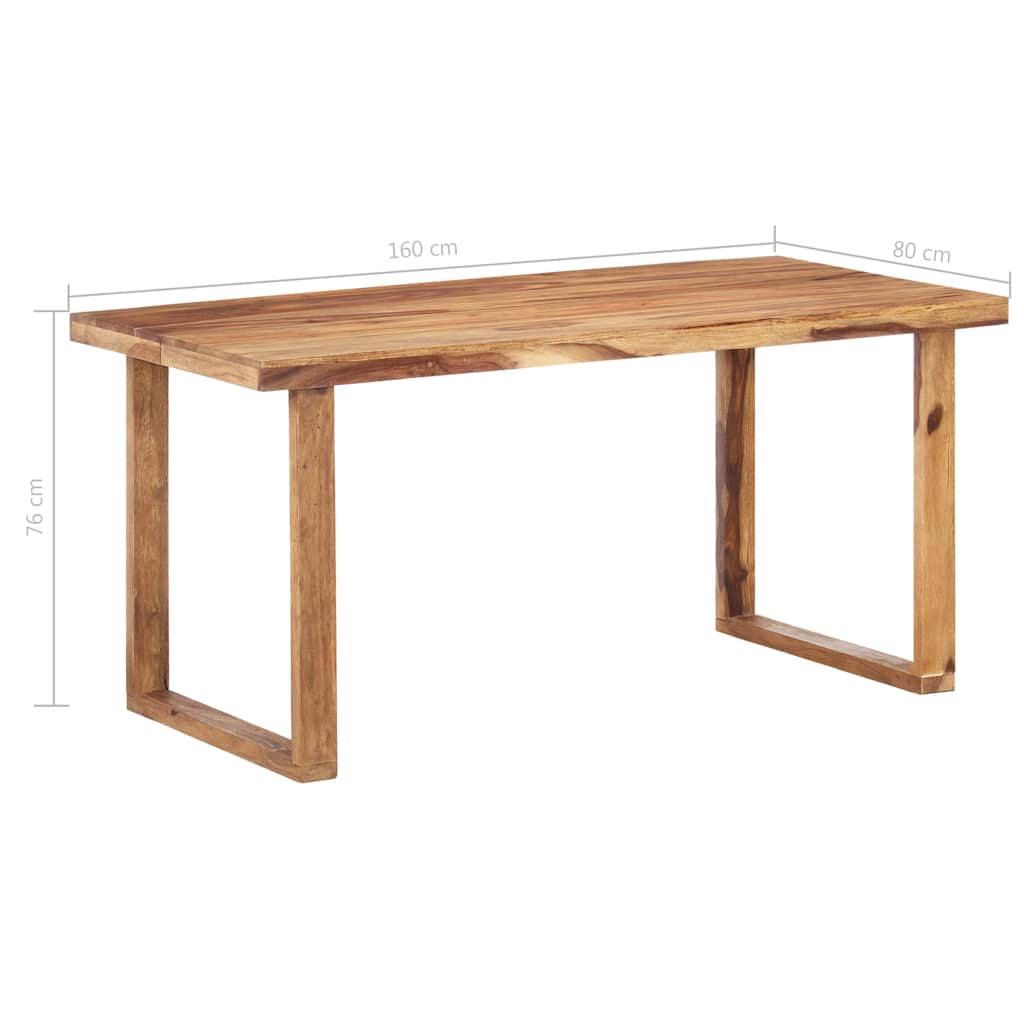 Dining Table 160x80x76 cm Solid Acacia Wood