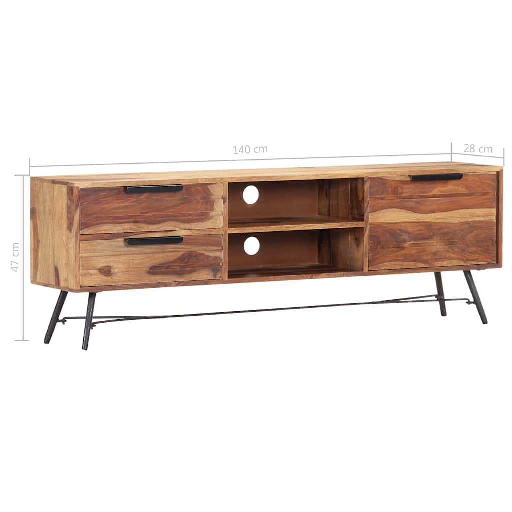 TV Cabinet 140x28x47 cm Solid Acacia Wood