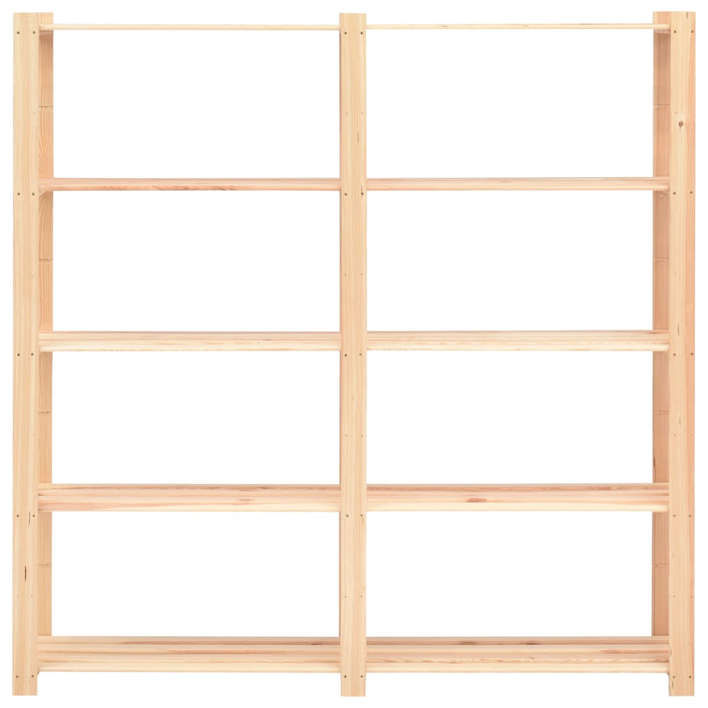 5-Tier Storage Racks 10 pcs 170x38x170 cm Solid Wood Pine 500 kg
