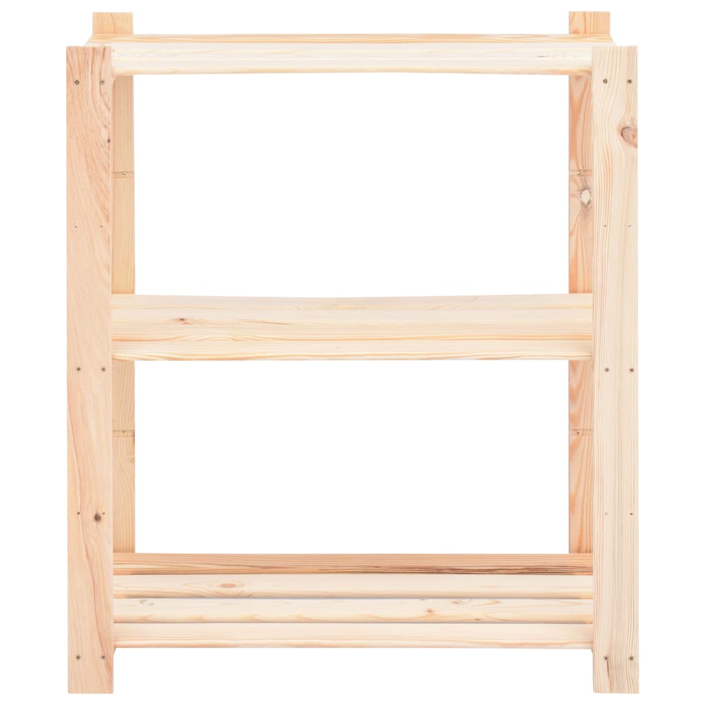 3-Tier Storage Racks 10 pcs 80x38x90 cm Solid Wood Pine 150 kg