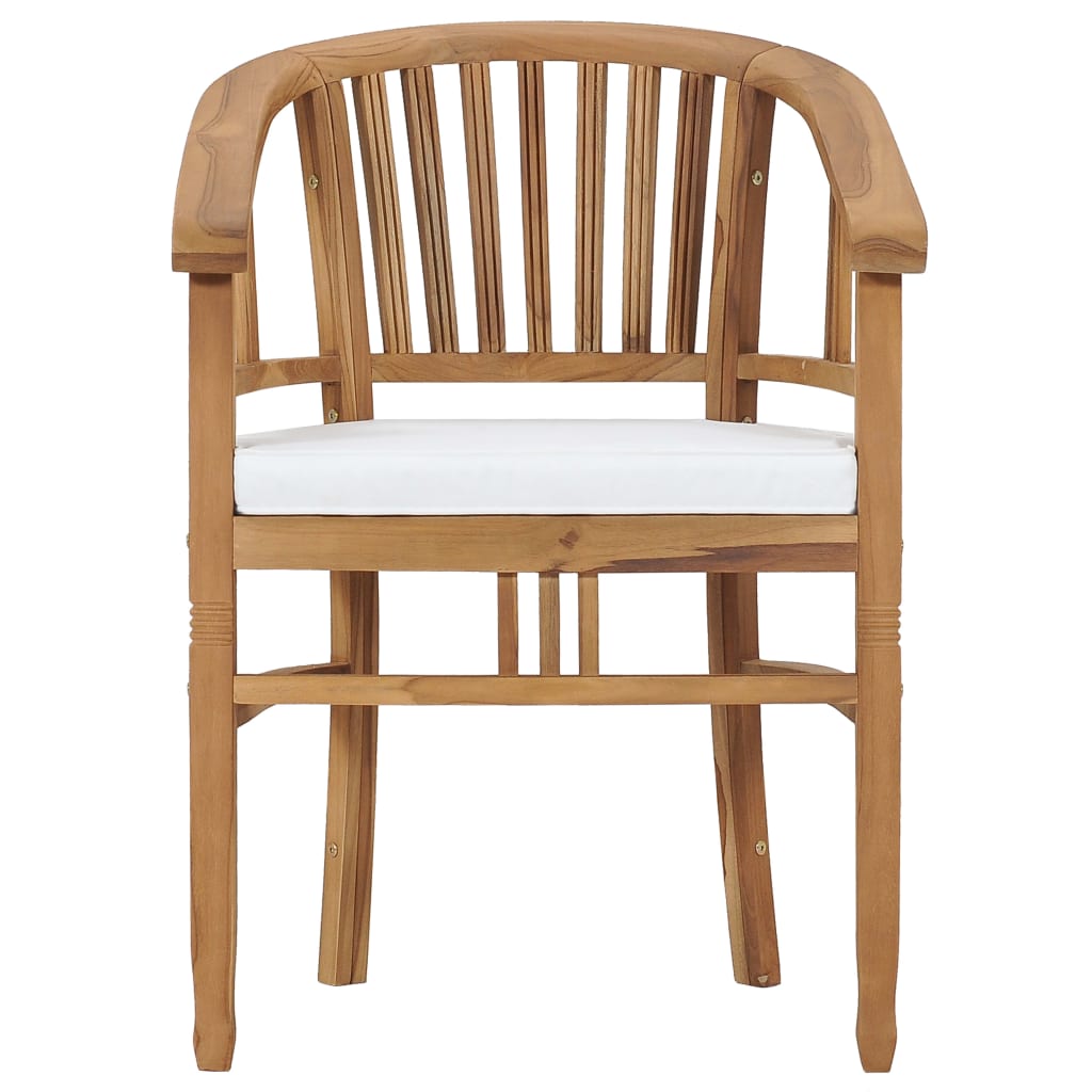 Garden Chairs with Cushions 2 pcs Solid Teak Wood