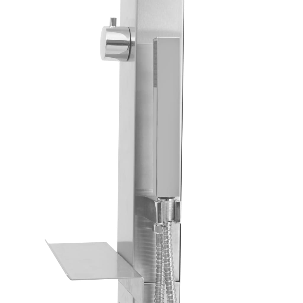 Outdoor Shower with Tray WPC Stainless Steel