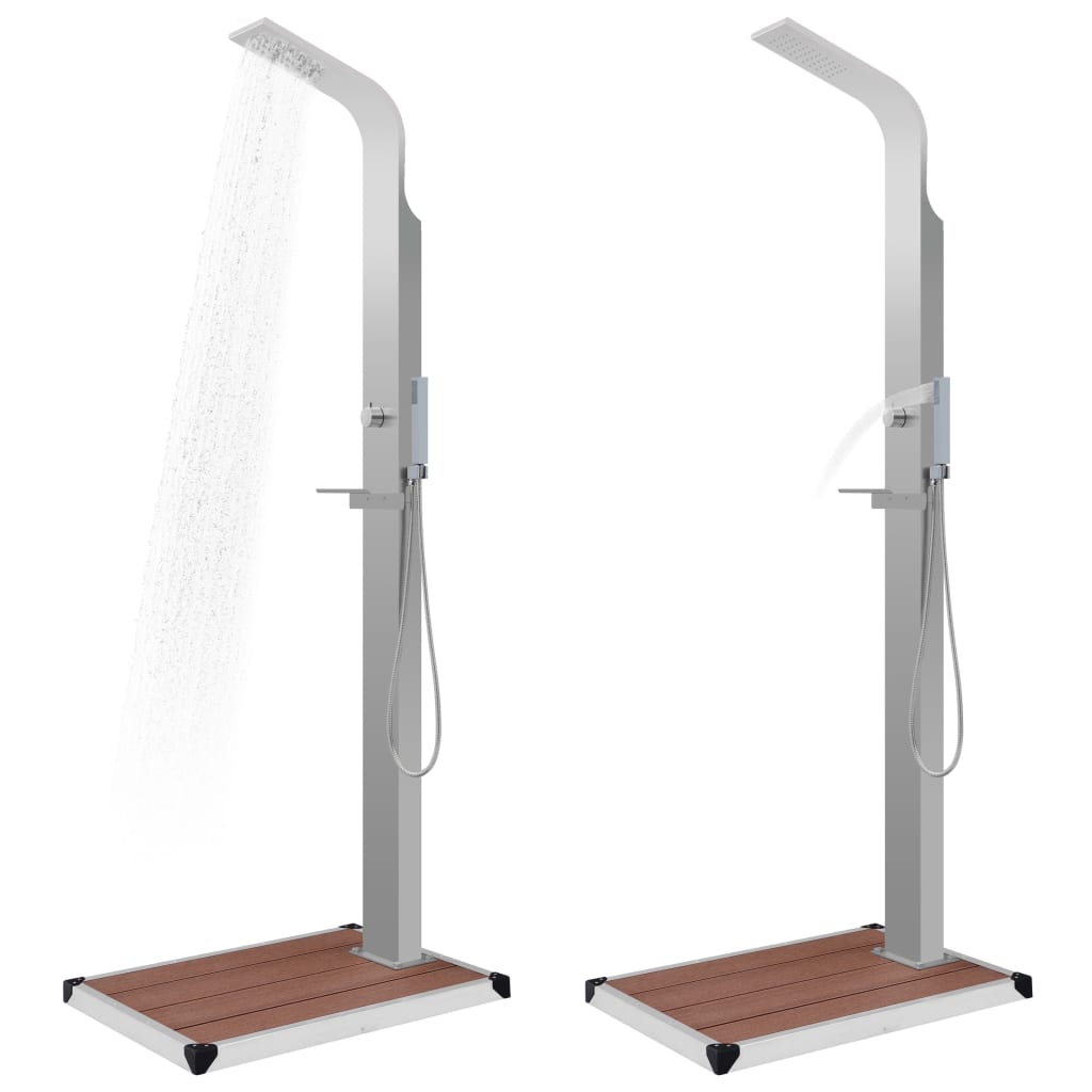 Outdoor Shower with Tray WPC Stainless Steel