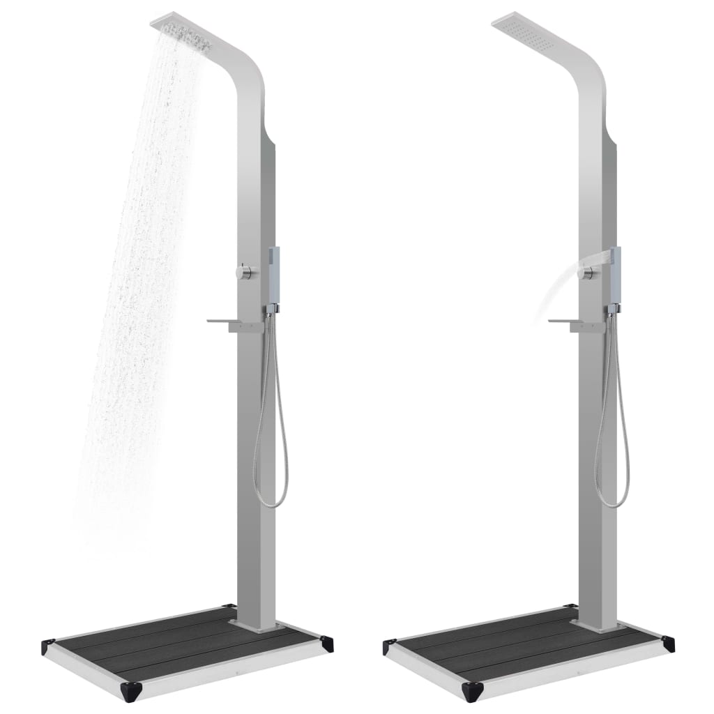 Outdoor Shower with Tray WPC Stainless Steel