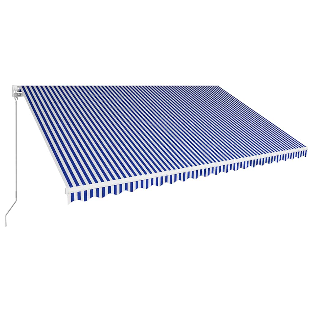Manual Retractable Awning 500x300 cm Blue and White