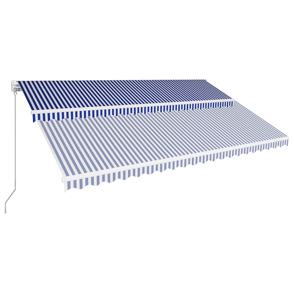 Manual Retractable Awning 500x300 cm Blue and White