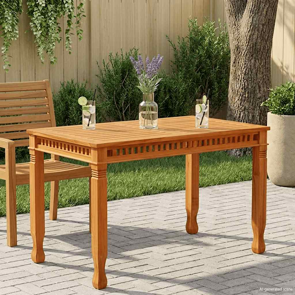 Garden Dining Table 120x65x80 cm Solid Teak Wood