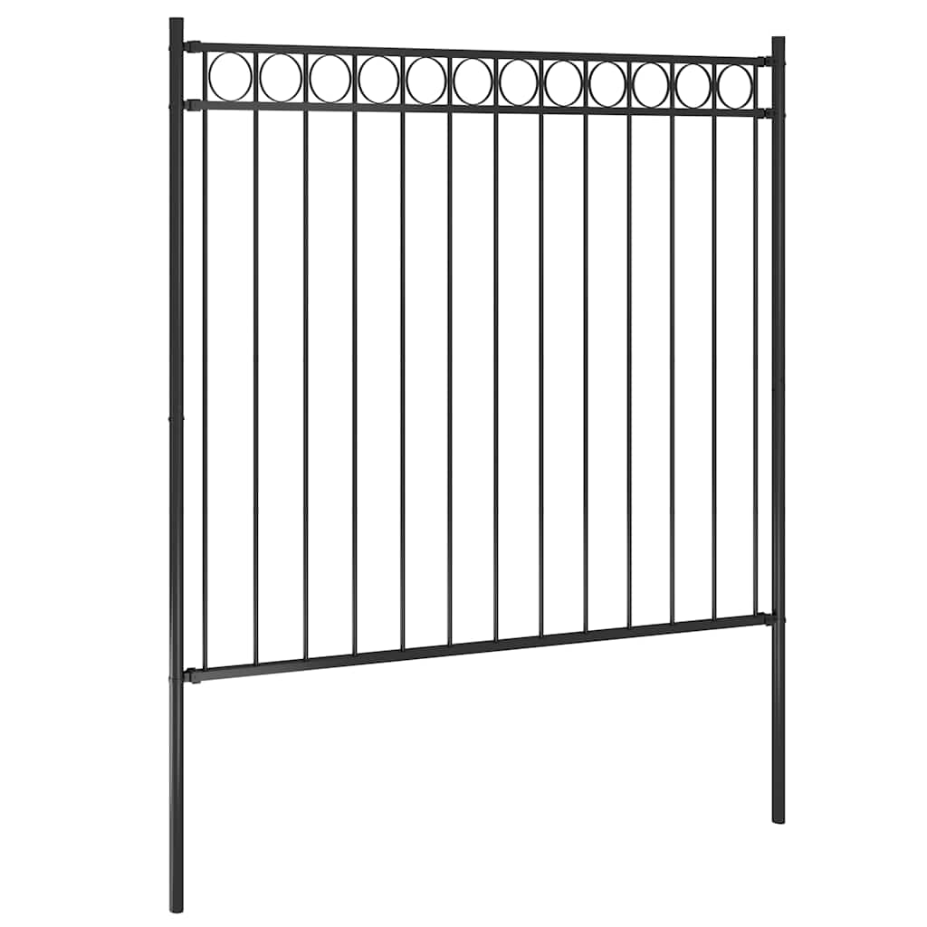 Garden Fence Steel 1.81x1.5 m Black