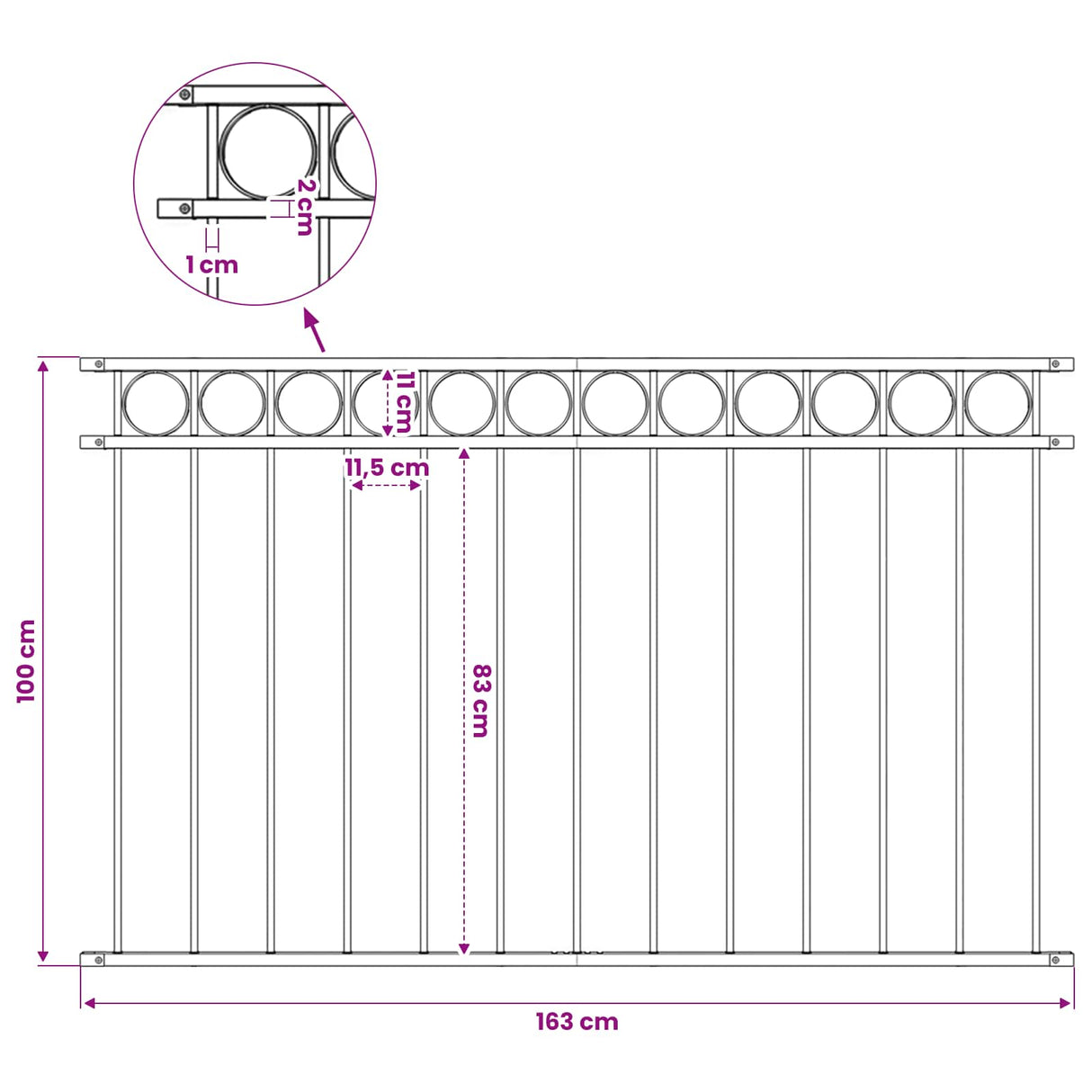 Fence Panel "Assen" Steel 163x100 cm Black