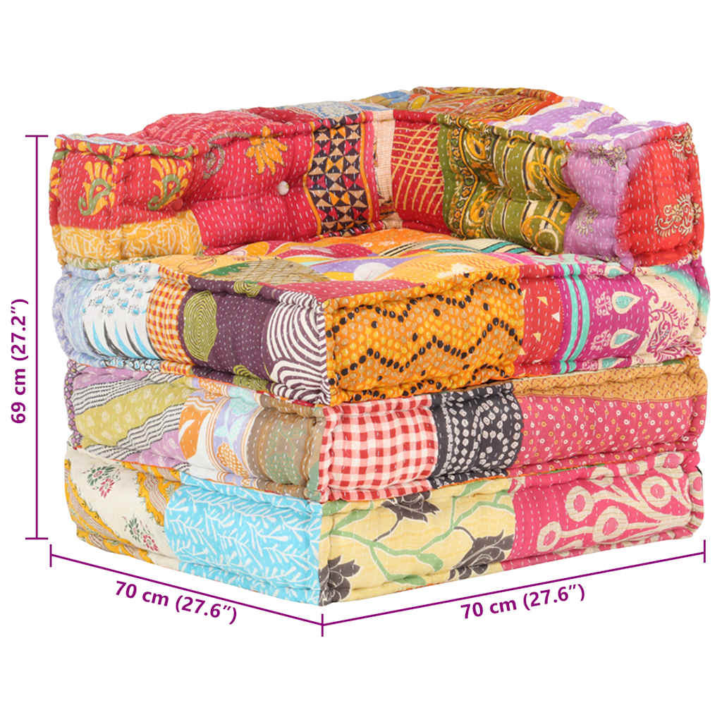 Modular Pouffe Patchwork Fabric