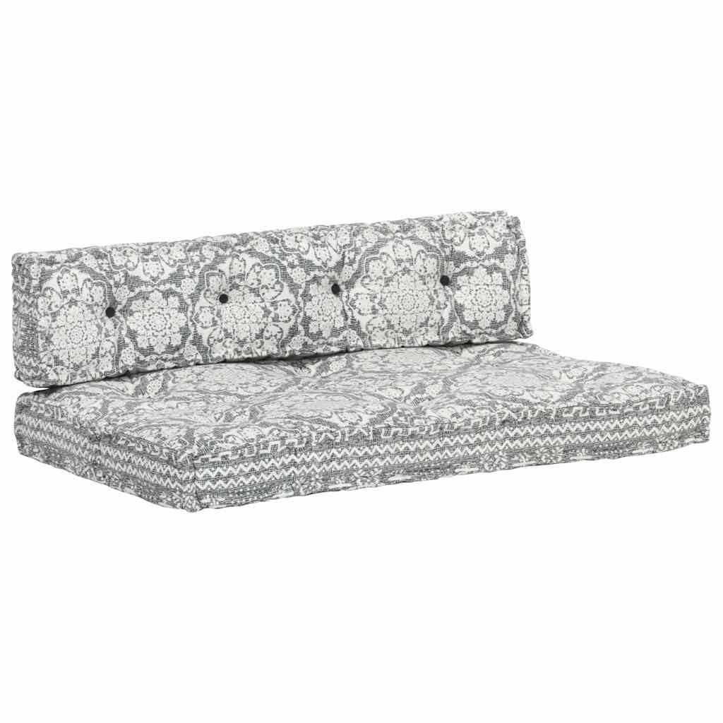 Pallet Sofa Cushion Light Grey Fabric Patchwork