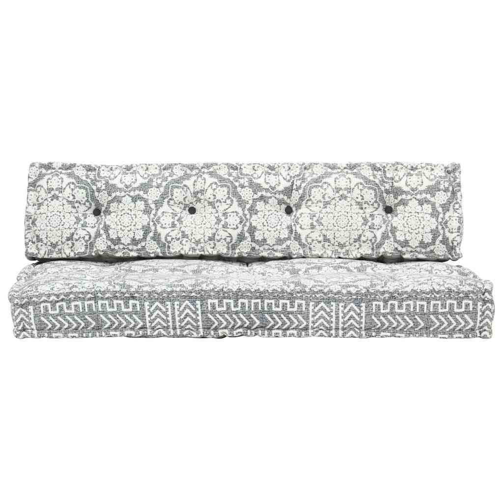 Pallet Sofa Cushion Light Grey Fabric Patchwork