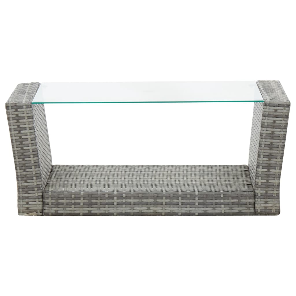 4 Piece Garden Lounge Set with Cushions Poly Rattan Grey