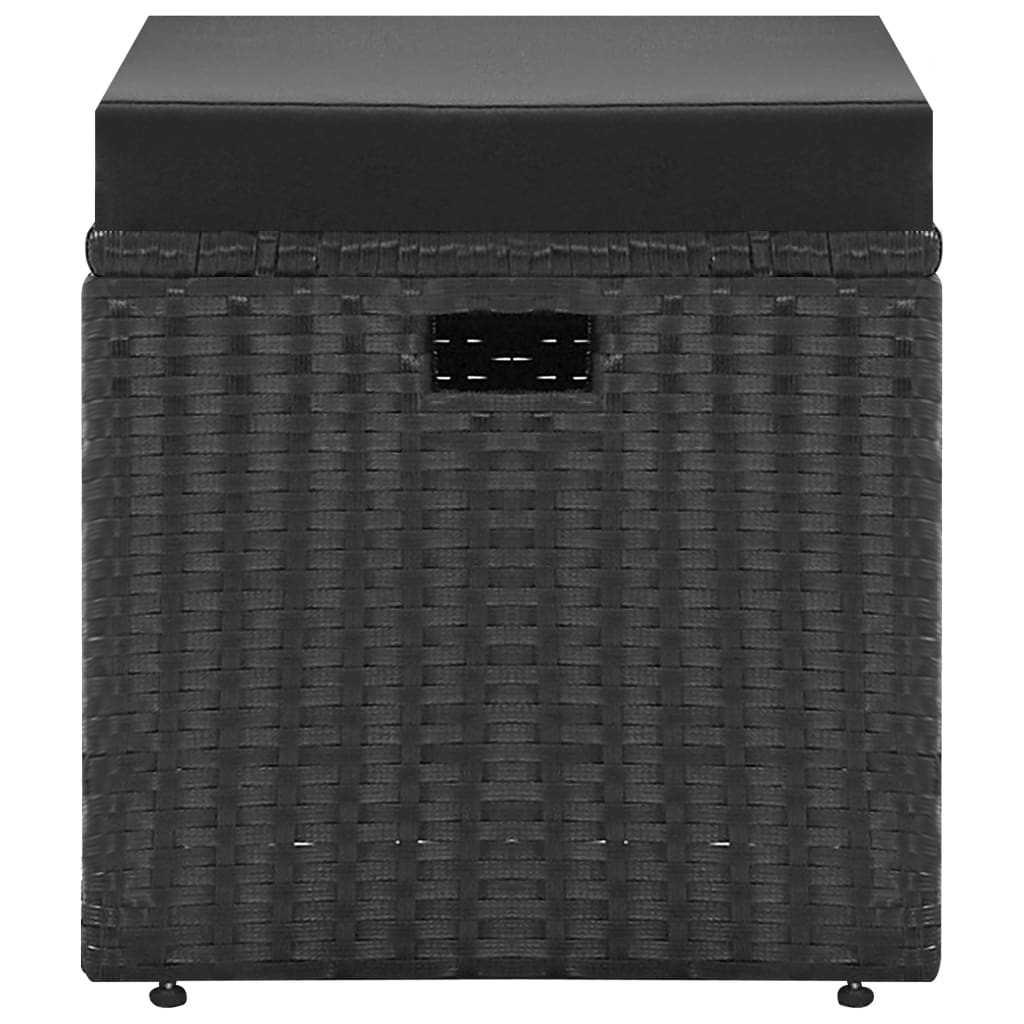 4 Piece Garden Lounge Set Black with Cushions Poly Rattan