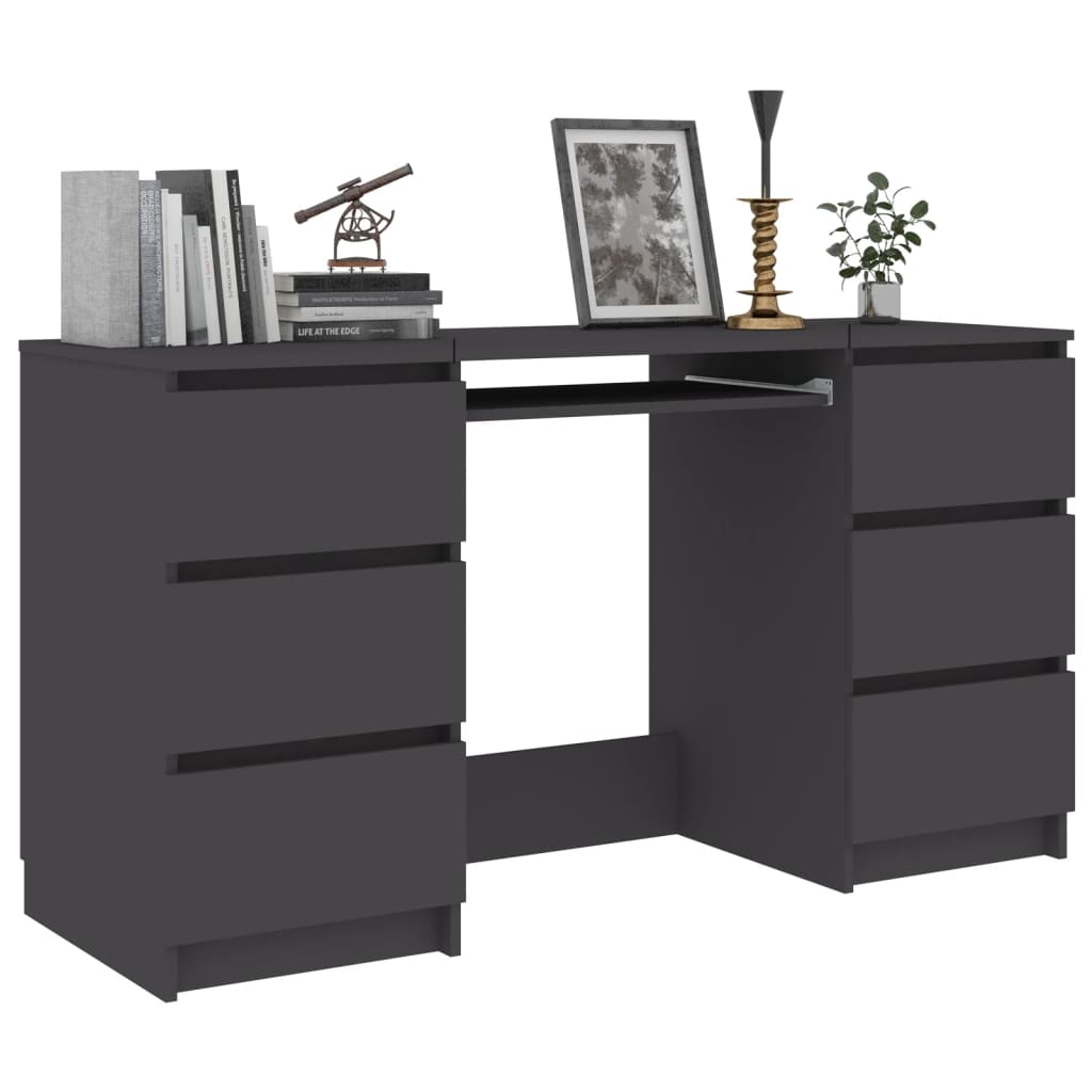 Writing Desk Grey 140x50x77 cm Engineered Wood