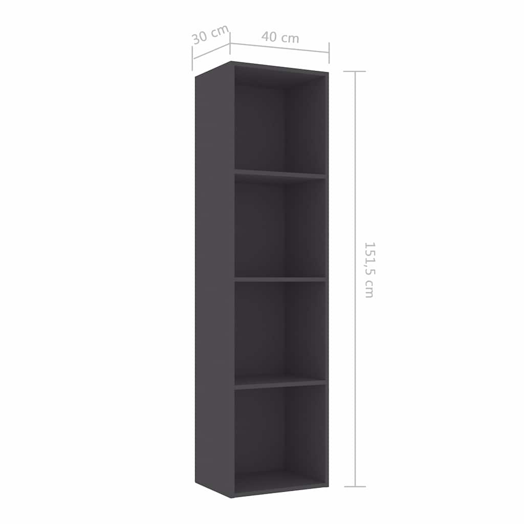 Book Cabinet Grey 40x30x151.5 cm Engineered Wood