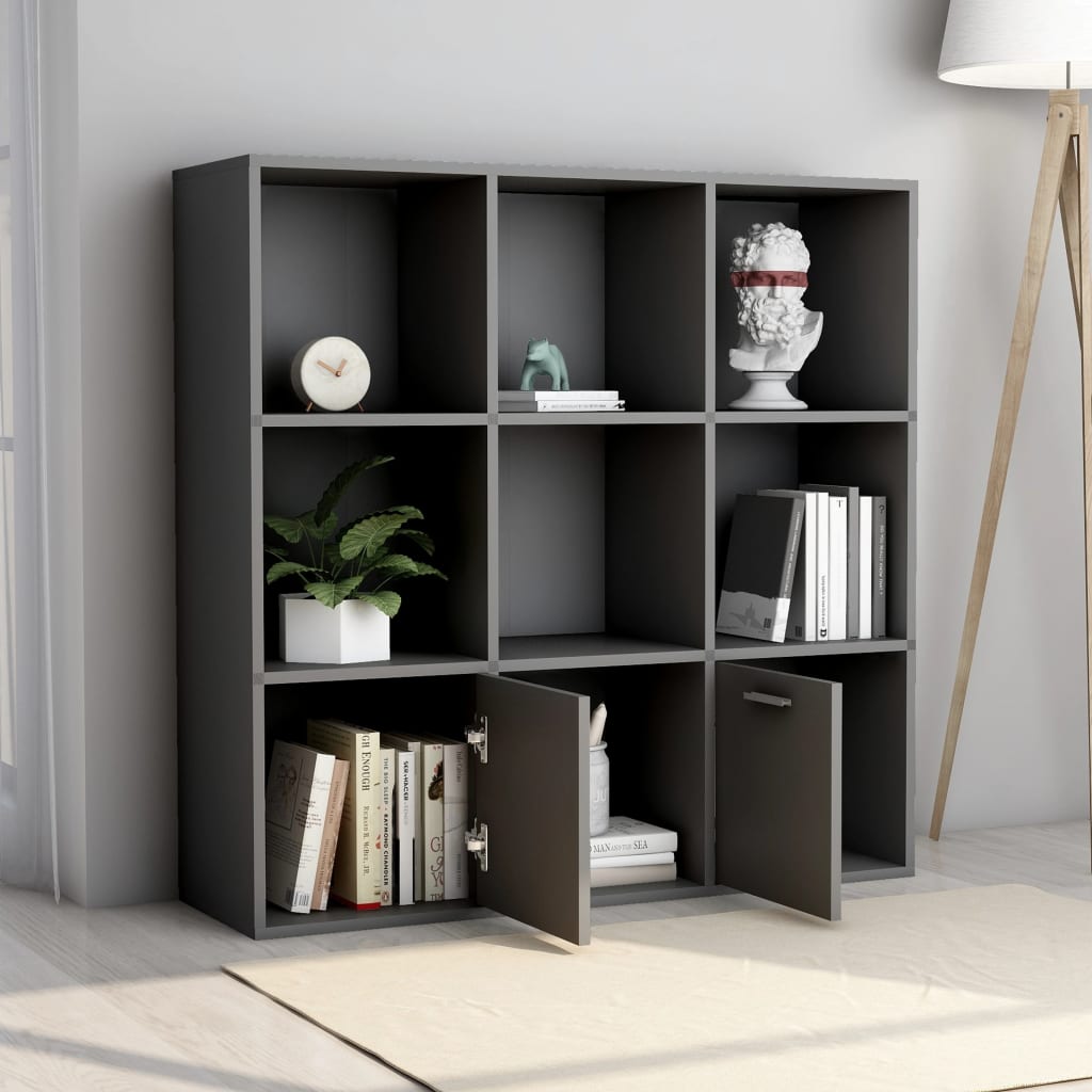 Book Cabinet Grey 98x30x98 cm Engineered Wood