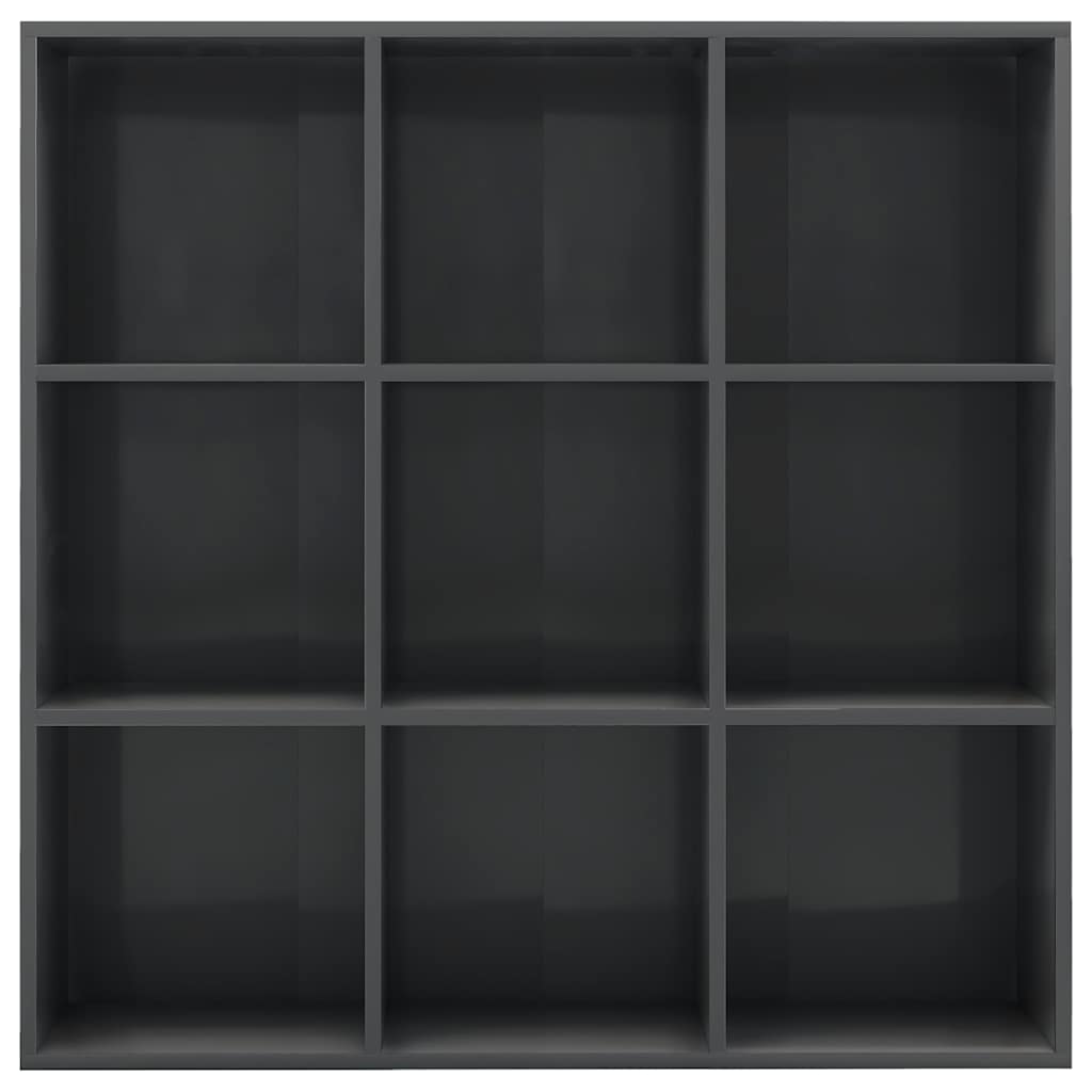 Book Cabinet High Gloss Grey 98x29x97.5 cm Engineered Wood