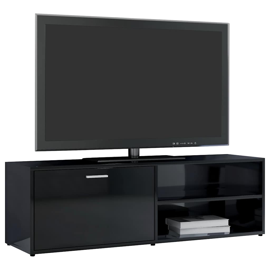 TV Cabinet High Gloss Black 120x34x37 cm Engineered Wood
