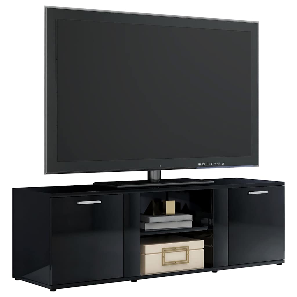 TV Cabinet High Gloss Black 120x34x37 cm Engineered Wood