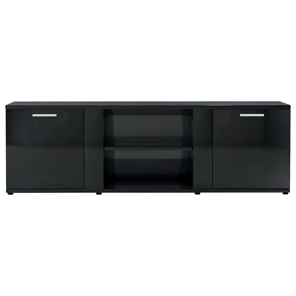 TV Cabinet High Gloss Black 120x34x37 cm Engineered Wood