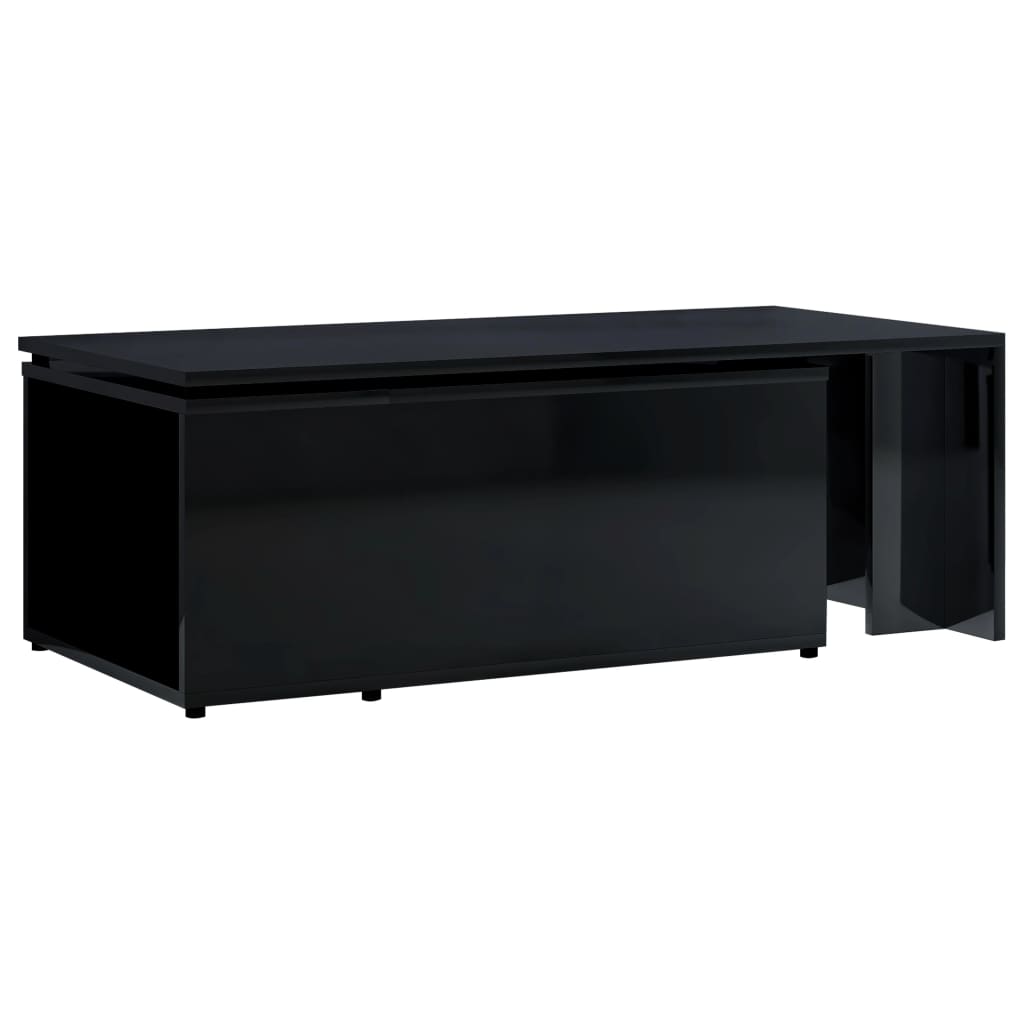 Coffee Table High Gloss Black 150x50x35 cm Engineered Wood